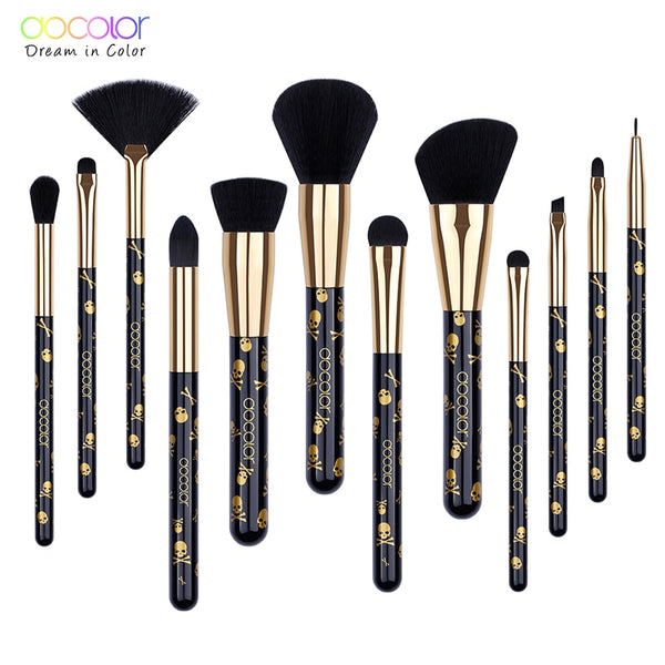Docolor Goth Makeup Brush Set 12Pcs Professional Makeup Brushes