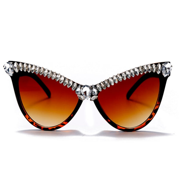 Oversized Diamond Sunglasses Women Rhinestone Cat Eye Sunglasses Men 2020 Luxury Brand Eyewear Retro Glasses Vintage UV400
