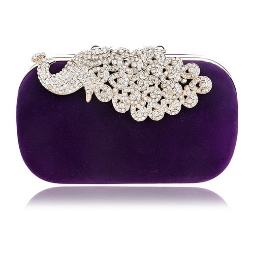 Velvet luxury women clutch party diamonds