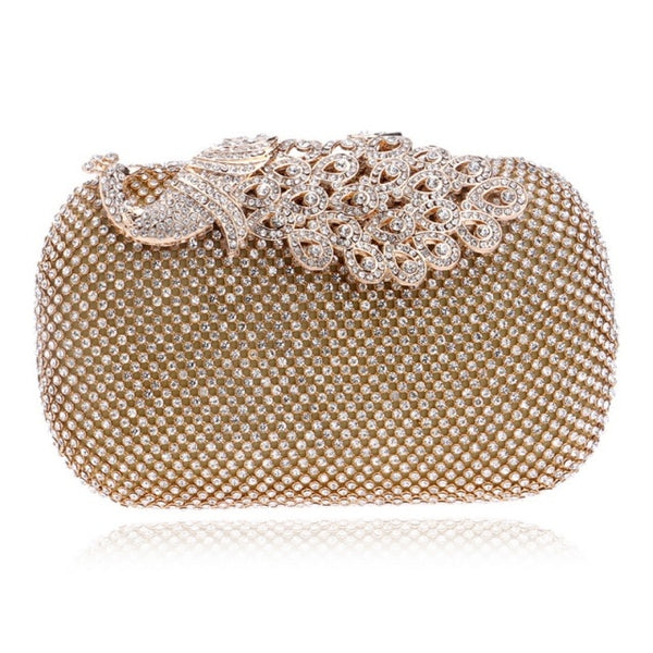 Rhinestones women evening bags metal luxury new lady clutch