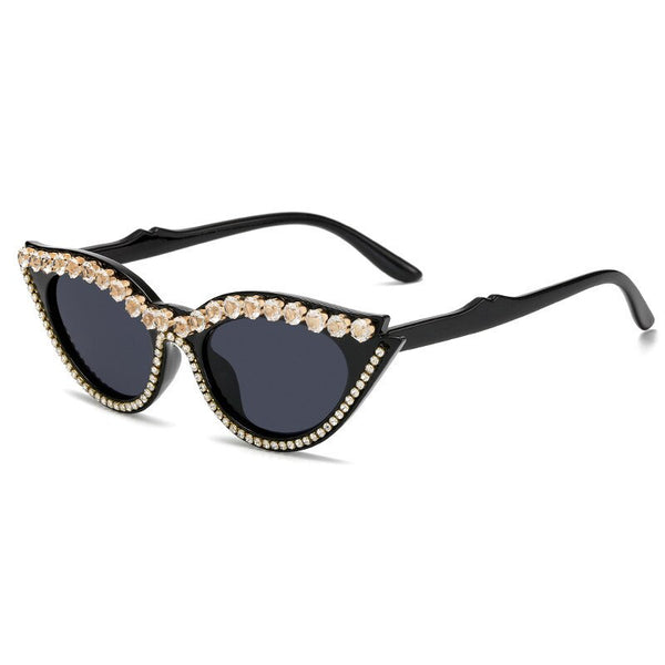 Personality Cat Eye Diamond Sunglasses Women Luxury Crystal Sun Glasses UV400 Female Rhinestone Eyewear