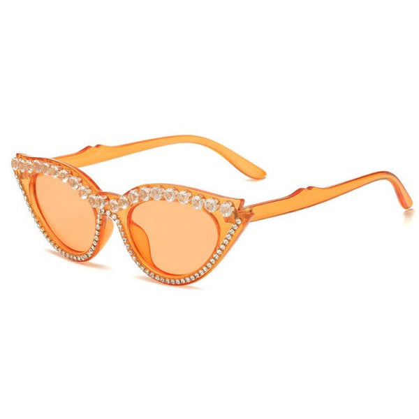 Personality Cat Eye Diamond Sunglasses Women Luxury Crystal Sun Glasses UV400 Female Rhinestone Eyewear
