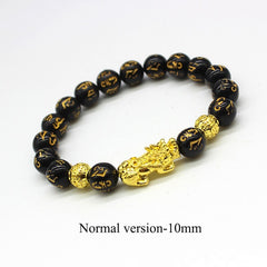Feng Shui Black Obsidian Stone Beads women and men bracelet