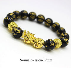 Feng Shui Black Obsidian Stone Beads women and men bracelet