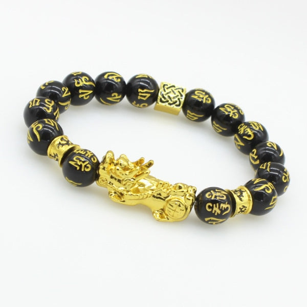 Feng Shui Black Obsidian Stone Beads women and men bracelet