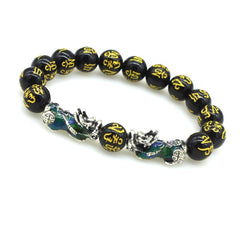 Feng Shui Black Obsidian Stone Beads women and men bracelet