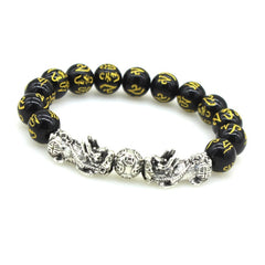 Feng Shui Black Obsidian Stone Beads women and men bracelet