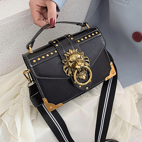 New Arrivals Fashion Handbags Luxury Crossbody Bags Tote Woman Metal Lion Head Brand Shoulder Purse