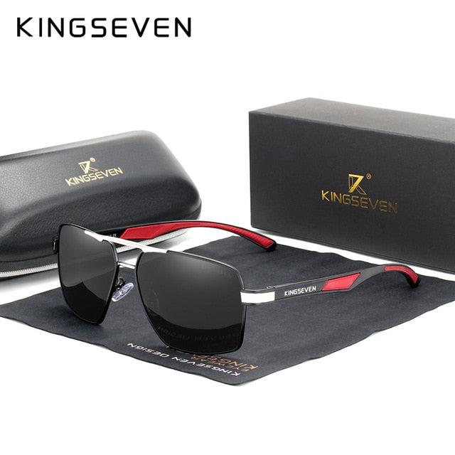 KINGSEVEN Aluminum Men's Sunglasses Polarized Lens Brand Design Temples Sun glasses Coating Mirror Glasses Oculos de sol 7719