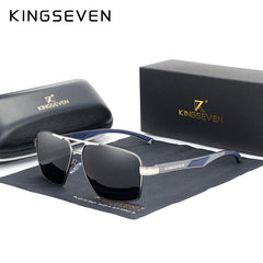 KINGSEVEN Aluminum Men's Sunglasses Polarized Lens Brand Design Temples Sun glasses Coating Mirror Glasses Oculos de sol 7719