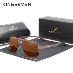 KINGSEVEN Aluminum Men's Sunglasses Polarized Lens Brand Design Temples Sun glasses Coating Mirror Glasses Oculos de sol 7719