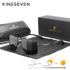 KINGSEVEN Aluminum Men's Sunglasses Polarized Lens Brand Design Temples Sun glasses Coating Mirror Glasses Oculos de sol 7719