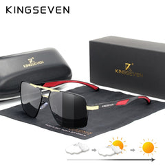 KINGSEVEN Aluminum Men's Sunglasses Polarized Lens Brand Design Temples Sun glasses Coating Mirror Glasses Oculos de sol 7719