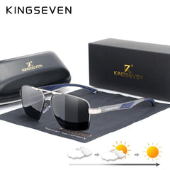 KINGSEVEN Aluminum Men's Sunglasses Polarized Lens Brand Design Temples Sun glasses Coating Mirror Glasses Oculos de sol 7719