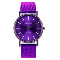 Quartz Watch Leisure Strap Woman High-end Blue Glass Life Waterproof Distinguished Ladies Casual Simplicity Round Wristwatches