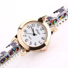 Women Luxury Watch Flower   Gemstone Wristwatch