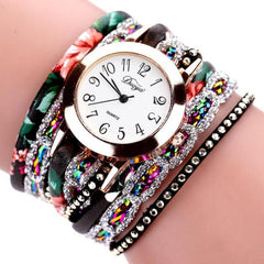 Women Luxury Watch Flower   Gemstone Wristwatch